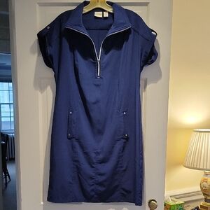 Chico's Zenergy Blue Zip-Up Dress